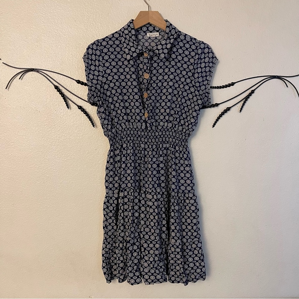 Elegant Black Floral Button-Up Mini Dress
